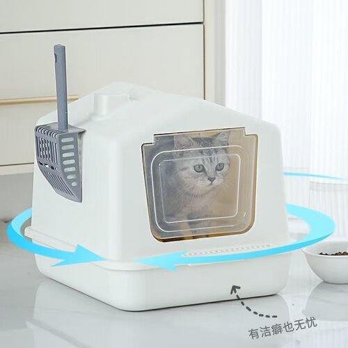 猫砂盆全封闭式超大号抽屉式猫厕所隔臭防带砂笼子幼猫屎盆防外溅