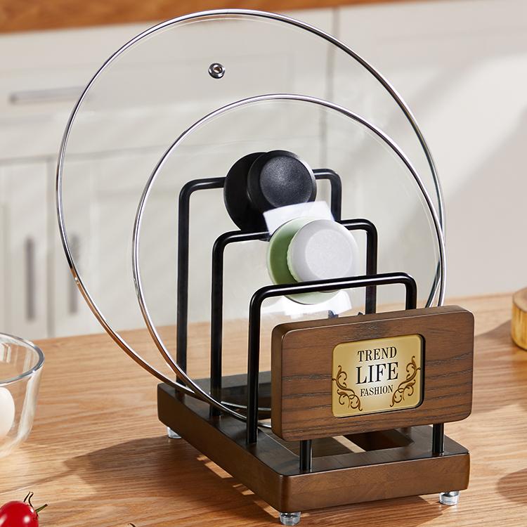 实木菜板锅盖架子置物架放切菜板案板锅盖放置架沥水多功能收纳架