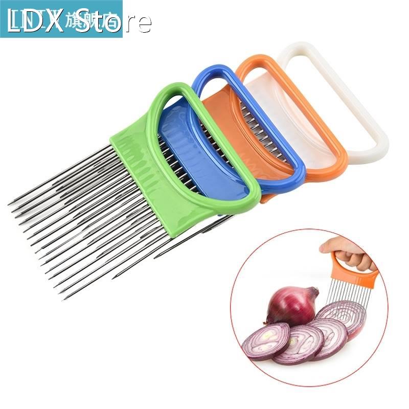 1Pcs Onion Cutter Stainless Steel Holder Fork New Convenient