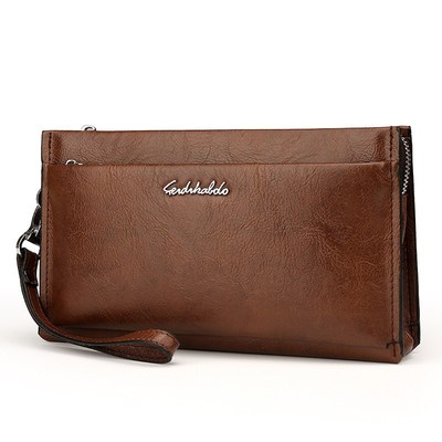 Men's Clutches Handbags Solid Man Split Leather Clutch Purs