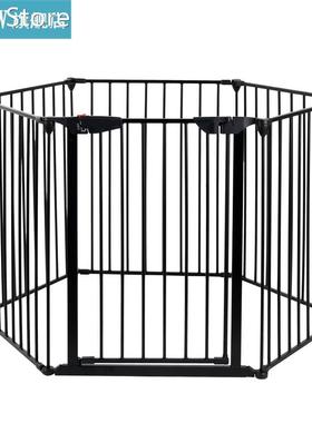 6pcs Steel Fences Fireplace Safety Kids Fence Black For Gree