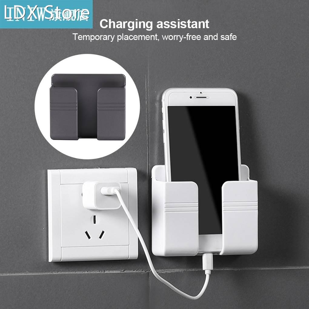 Phone Charger Holder Wall Mounted Remote Controller Storage