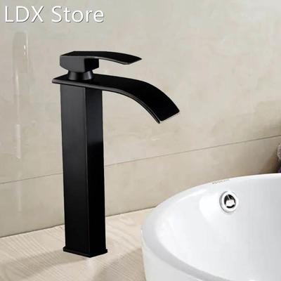 Bathroom Sink Faucet, Waterfall Spout Basin Faucet, Cold and