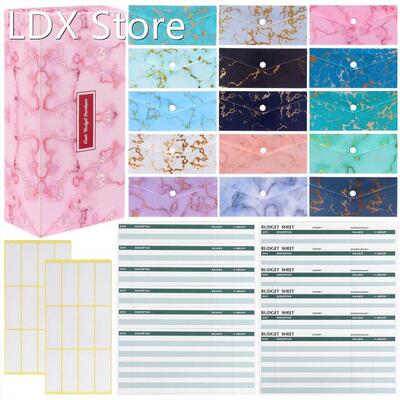 15 Pack Cash Envelope System for Budget Reusable Plastic Bud