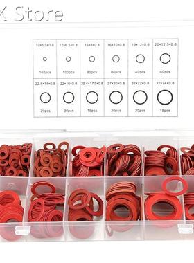 600Pcs Fiber Washer Assorted Kit 12 Sizes Red Steel Paper In