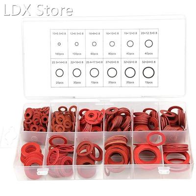 600Pcs Fiber Washer Assorted Kit 12 Sizes Red Steel Paper In