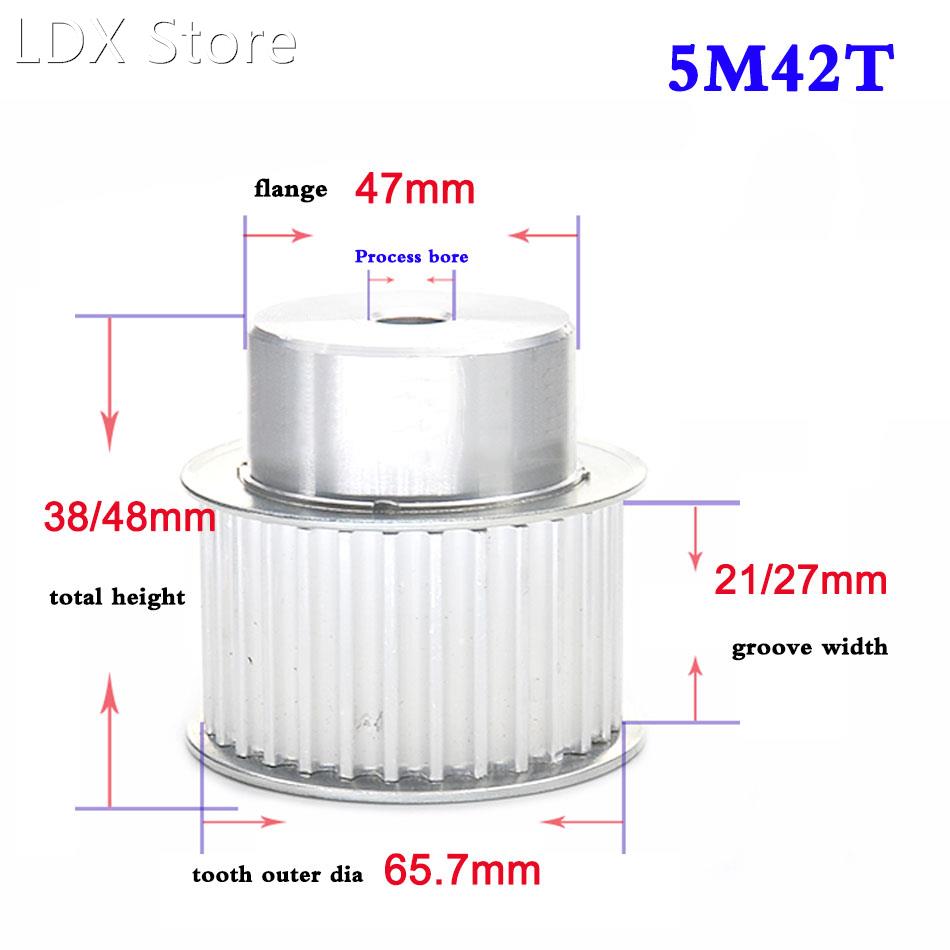 1PCS 5M 42 Teeth To 46 Teeth Synchronous Wheel Width 21mm 27