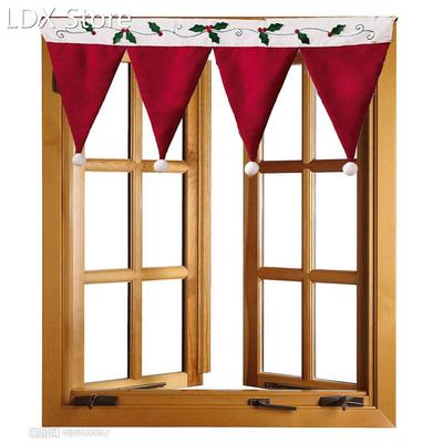 1PC 90X42CM Door Window Drape Panel Christmas Curtain Decora
