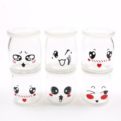 6piece 200ML yogurt cup cup glass packing cup with lid mouth