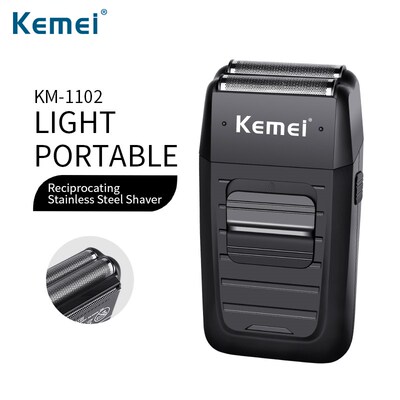 Kemei Rechargeable Cordless Shaver for Men Twin Blade Recipr