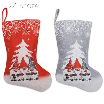 Christmas Stocking Snowflake Swedish Gnome Xmas Socks Hangin