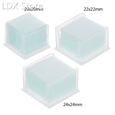 100 Pcs Transparent Square Glass Slides Coverslips Coverslid