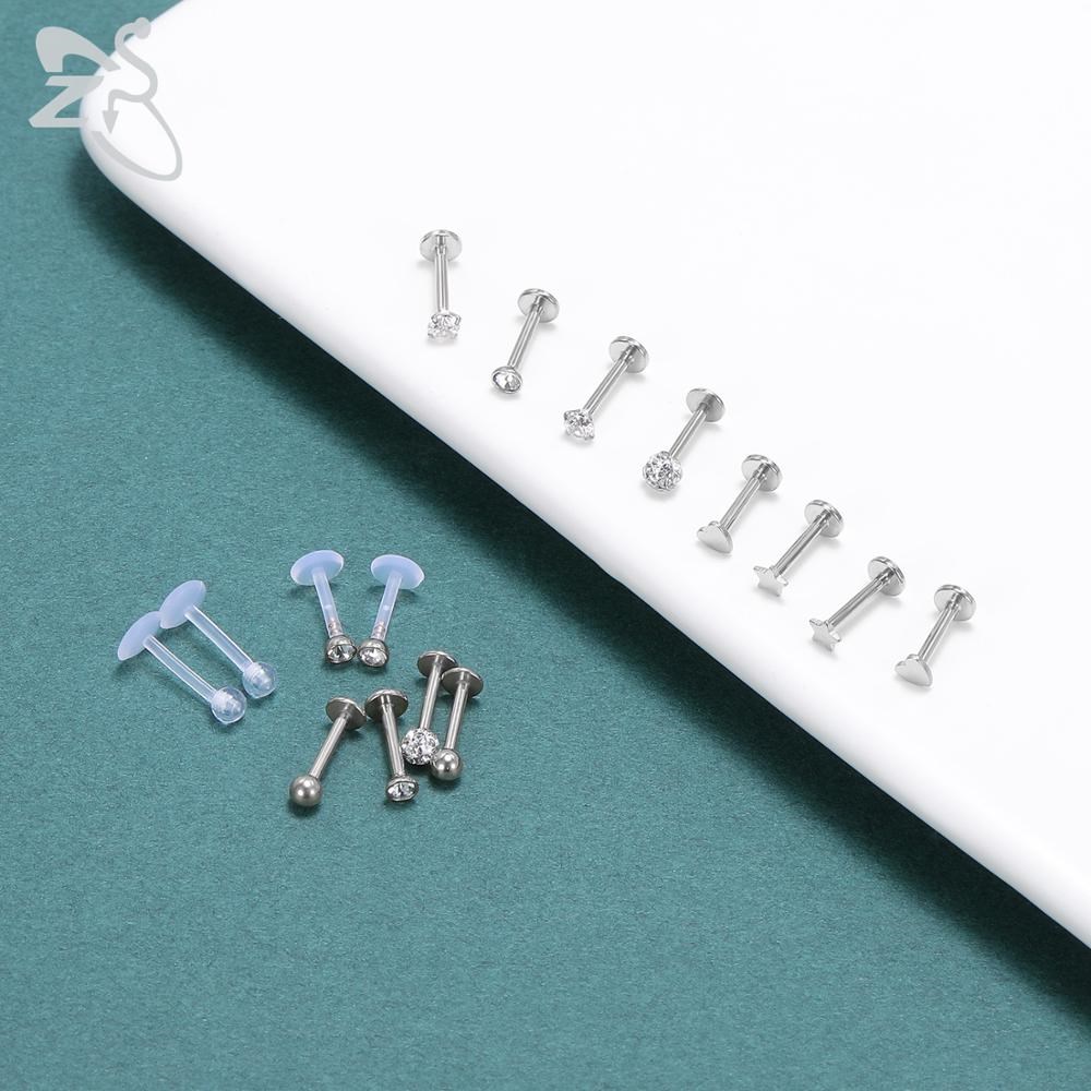 ZS 12 16pcs/lot Stainless Steel Labret Lip Monroe Piercing