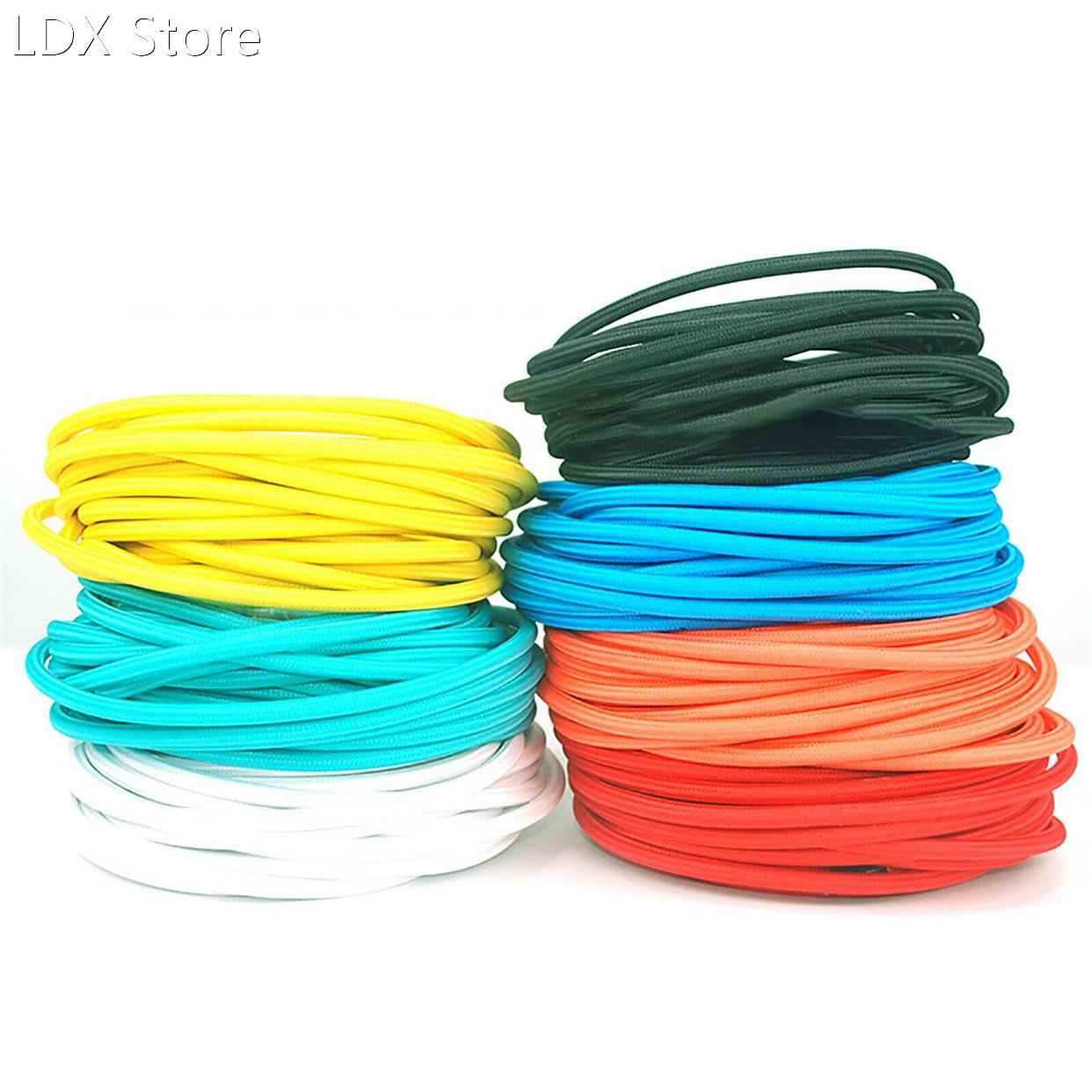 1/2/5/10 Meter Vintage 2-Core Braided Fabric Cable Flex Ligh