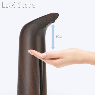 400ml Automatic Liquid Soap Dispenser Deep Wood Grain Patter