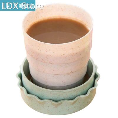 1pc Wheat Straw Plastic Travel Coffee Mug Creative Collapsib