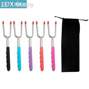 5pcs Barbecue Fork Stainless Steel Plastic Extendabl