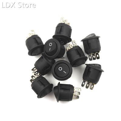 10pcs 3 Pin Round Boat Rocker Switch 6A 250V;10A 125V ON/OF