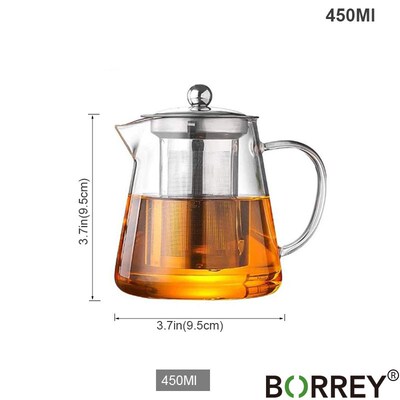 Tea Infuser Pot Heat-resistant Glass Teapot  With Filter Flo