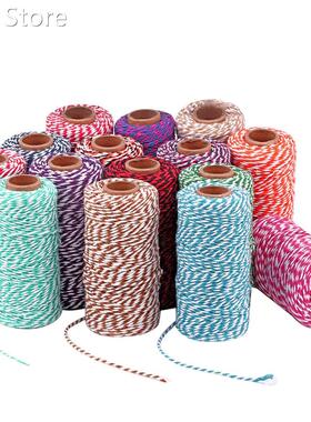 2MM x 100M Two Colors Cotton Bakers Twine Rope Rustic Countr