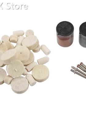 36pcs 1/8 inch Soft Felt Polishing Buffing Burr Wheel Kit 适