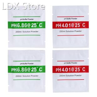 4 Pcs PH Buffer Solution Powder PH For Test Meter Measure Ca