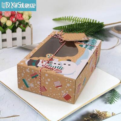 12Pcs/Pack Christmas Cookie Boxes Bakery Gift Boxes European