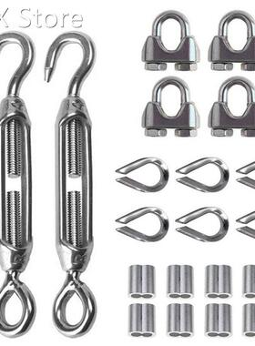 20Pcs Heavy Duty Wire Rope Tension Kits Turnbuckle 1/8 Inch