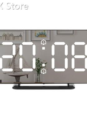 Digital Mirror Alarm Clock Wall Clock LED Temperature Displa