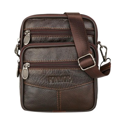 Fashion Men's Leather Small Messenger Bag Male Satchels Mul