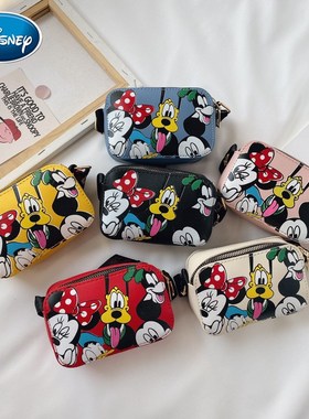 Disney PU Mickey Minnie Printed Children's Bag Mini Shoulde