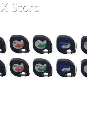 10Pcs 91201 12mm Compatible for Dymo Letratag Tape Plastic L