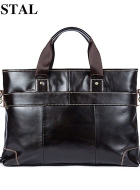 WESTAL men's leather bag for men briefcases bag men genuine