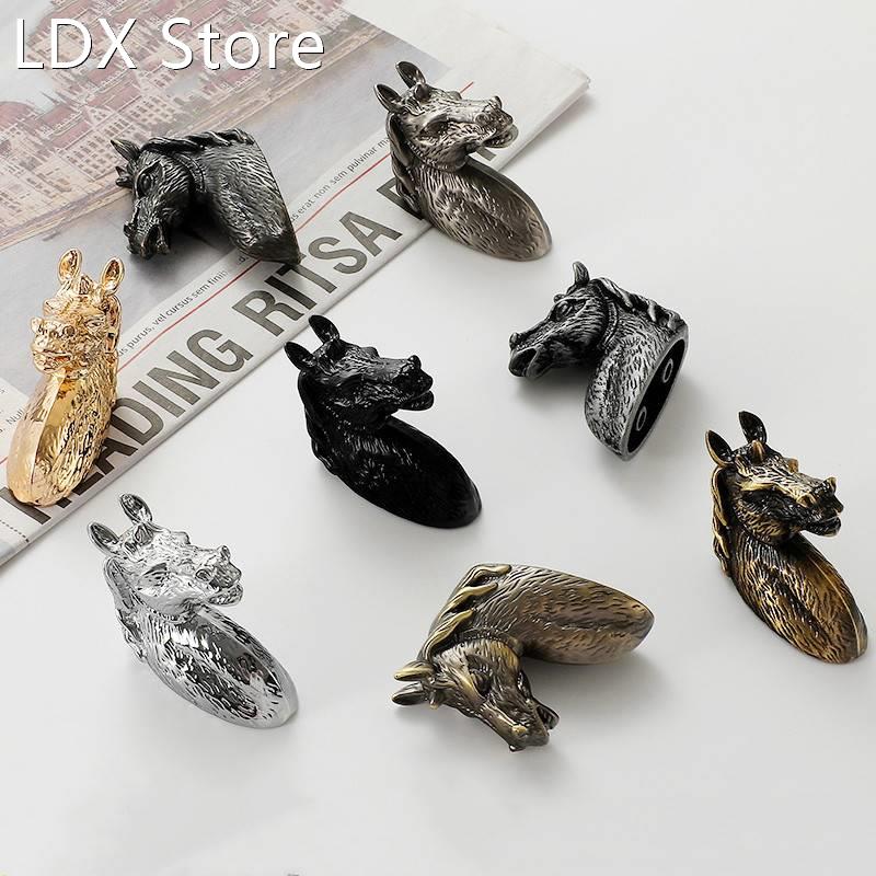 Zinc Alloy Furniture Cabinet Handle Horse Head Kitchen Handl