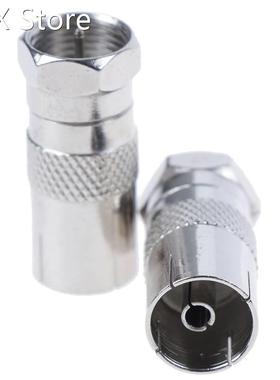 2Pcs F Type Male Plug Connector Socket to RF Coax 适用于 TV