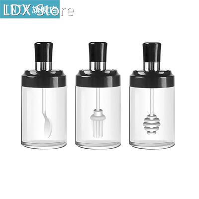 1pc Transparent Glass Spice Container Clear Seasonin