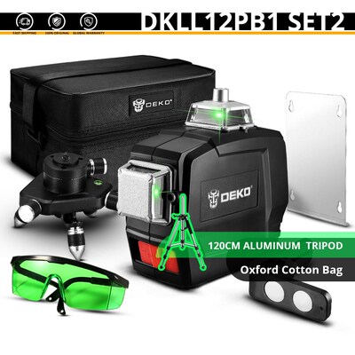 DEKO DKLLL12PB1 Series 12 Lines Green Laser Laser Level 360