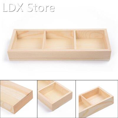 3Grids Wooden Succulent Plant Fleshy Flower Pot Box Tray Gar