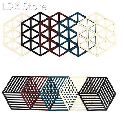 10 Pcs Silicone Trivet Mats and Hot Pads Hexagon Heat Resist