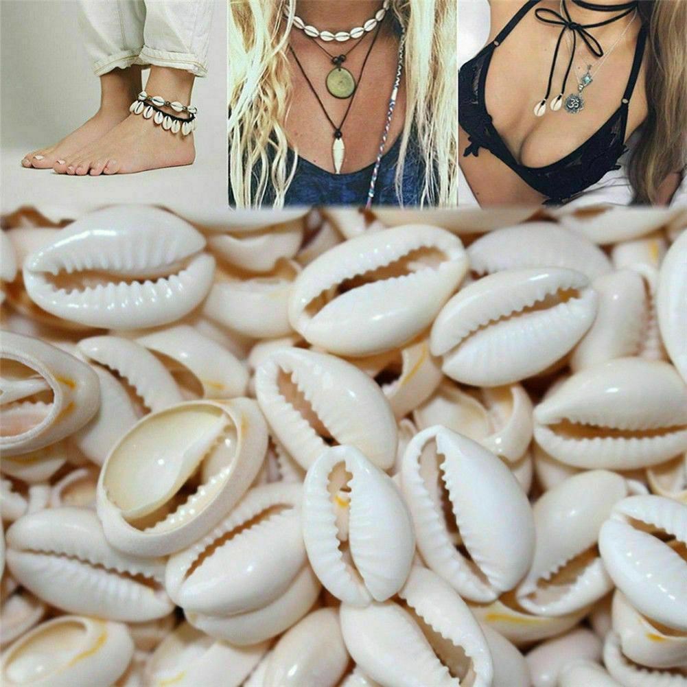 New 100Pcs Shell Cowry with Gap DIY Bracelet Necklace Anklet