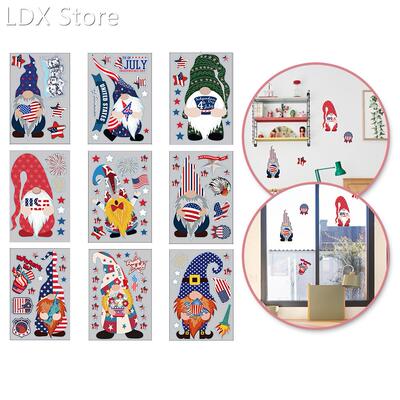 9 PCS Independence Day Sticker 4th Of July Window Clings Pat