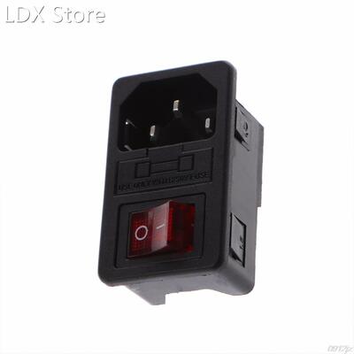 6A 250V 10A 125V SPST Rocker Switch 3 Pin IEC320 C14 Inlet M