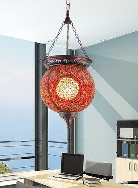 Diamond Chinese wedding single head stained glass bar pendan