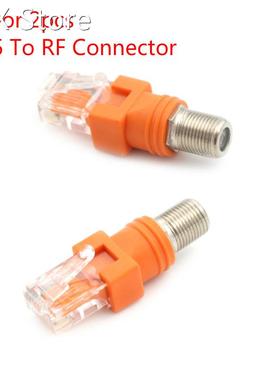 One Or 2pcs F-Type Connector RF Female To RJ45 Male Coaxial