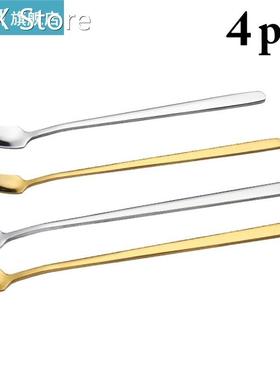 4pcs/set Mixing Spoon Long Handle Stainless Steel Spoon Cock