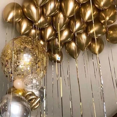 10pcs Gold Metallic Luster Balloons Confetti Latex Ballons