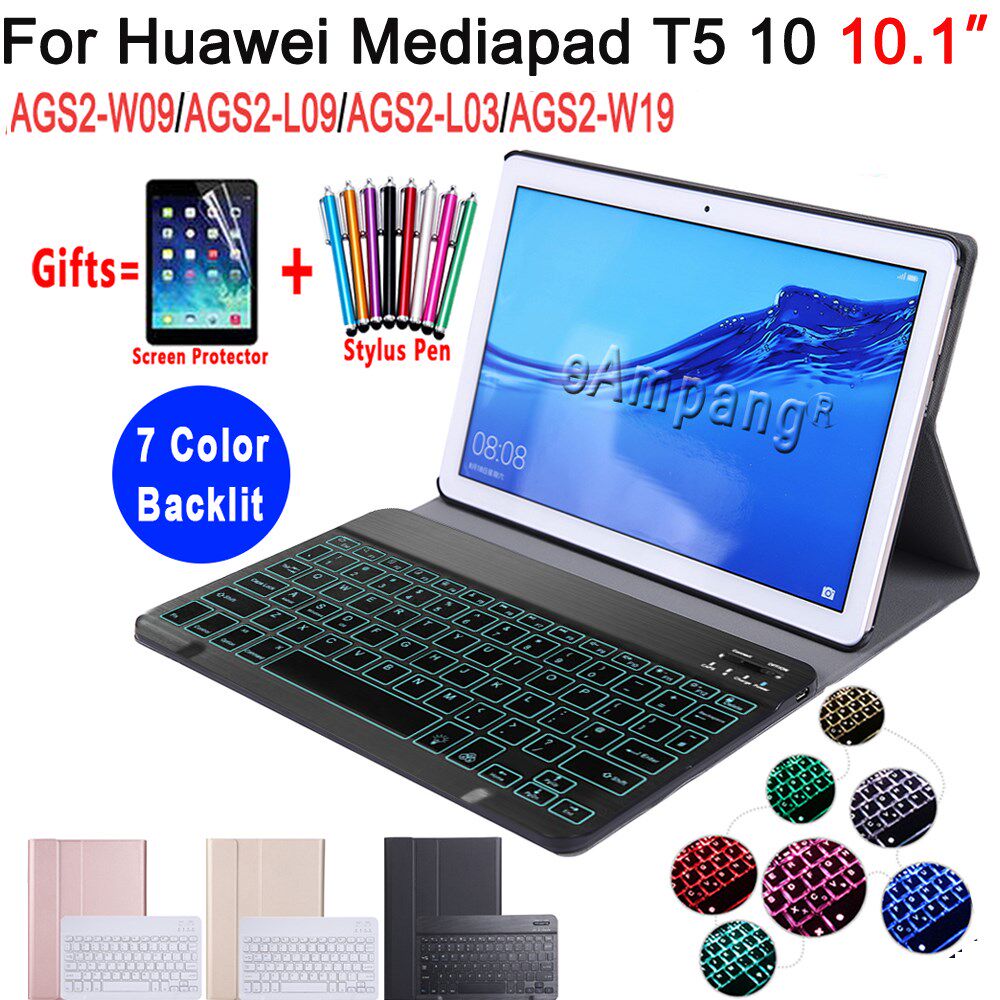 Light Backlit Keyboard Case for Huawei Mediapad T5 10 10.1