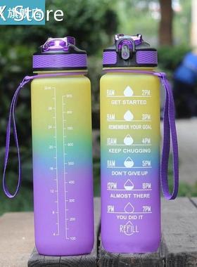 1L Tritan Material Water Bottle With Straw One Key To Open T