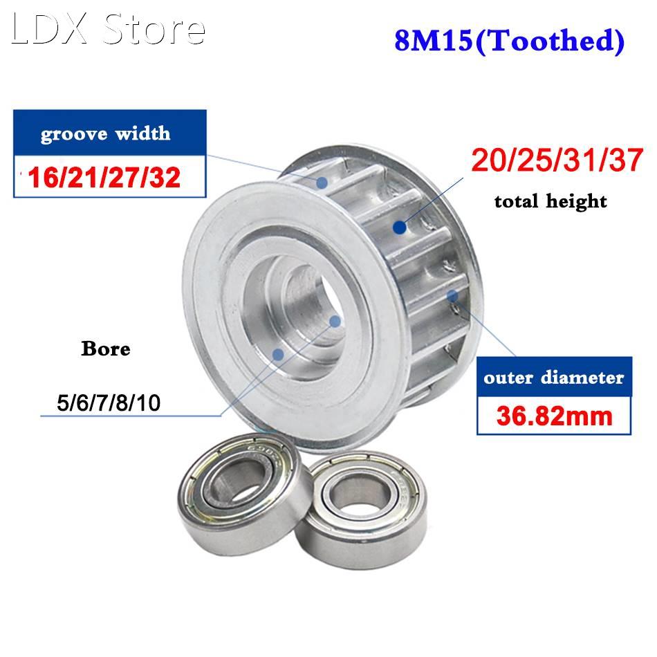 1Pcs 8M 15 Tooth Idler Timing Pulley Double Side Bearing Syn