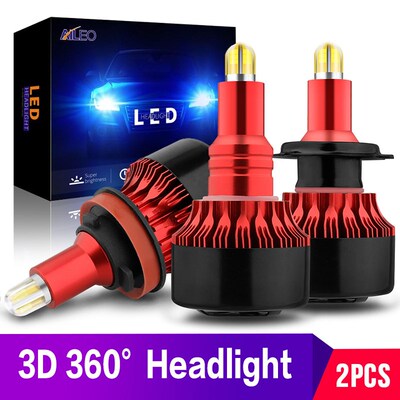 3D 360° CSP 10000LM H8 H11 Fog light h7 LED Headlight HB